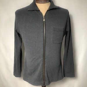Womens Grey Zip Up Top. Size Medium
